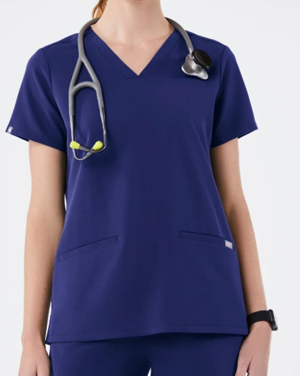 New FIGS Women's Casma Three-Pocket Scrub Top Purple, Size Large